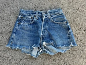 Vintage Levis Hidden Rivet Jeans Cut Off Denim Shorts Redline Single Stitch - Picture 1 of 6