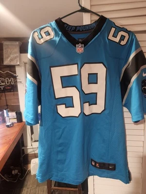 Camiseta de fútbol americano Nike Carolina Panthers Luke Kuechly #59 NFL en el campo talla S usada en excelente estado Foto 1 de 4