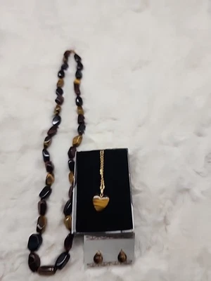 Juego de 3 collar y pendiente ojo de tigre Foto 1 de 4