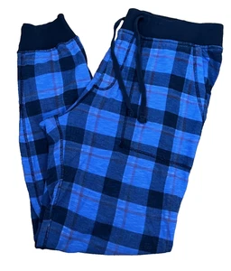 Pantalones de pijama J Crew para hombre tejidos para dormir salón jogger azul a cuadros medianos - Imagen 1 de 11