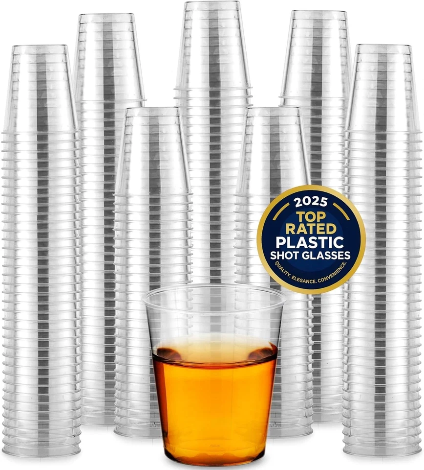 1000 Plastic Shot Glasses - 1.5 Oz Disposable Cups - 1.5 Ounce Shot Glasses - Id - Image 1 of 1