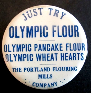 Vintage Olympic Flour Maßband Portland Flouring Mills Co. Frauenportrait Anzeige - Bild 1 von 7