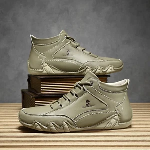 Scarpe uomo vera pelle outdoor stringate casual stivaletti mocassini moda - Foto 1 di 27
