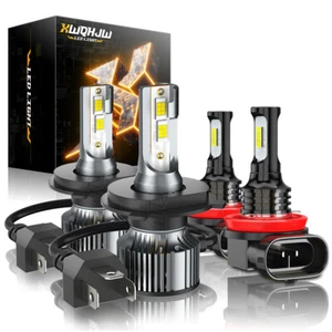 For Nissan X-Trail 2005 2006 LED Headlight Fog Lights High/Low Beam Bulbs 6000K - Picture 1 of 12