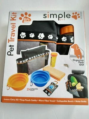 BRAND NEW -  Simple Pet 6-Piece Travel Kit (Organizer Pack GO!) (travel bowl) Foto 1 de 2