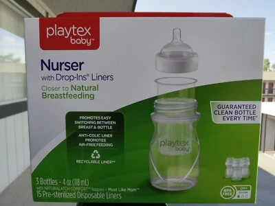 2 boxes of 3ea.Playtex Drop-Ins Nurser bottles. (Plus 2 boxes 100 bottle liners) - Image 1 of 2
