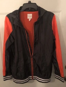 Cat & Jack XL Boy’s Black/Orange Windbreaker - Picture 1 of 5