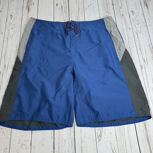 The North Face Board Shorts Mens 34 Swim Trunks Drawstring Blue Logo Nylon - Picture 1 of 12