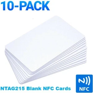 10-Pack NTAG215 Blank NFC Cards PVC Tags NTAG 215 For TagMo Waterproof RFID  - Picture 1 of 9