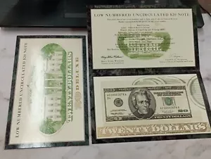 Billete de $20 1996 de la Reserva Federal AD OOOO3678 A ~ Bajo numerado UNC Billete de $20 - Imagen 1 de 7