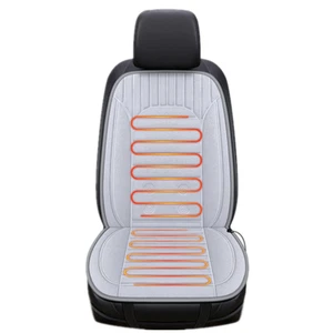 Car Heated Seat Cover Chair Cushion Plush Warmer 12V Heating Warming Pad Gray - Bild 1 von 10