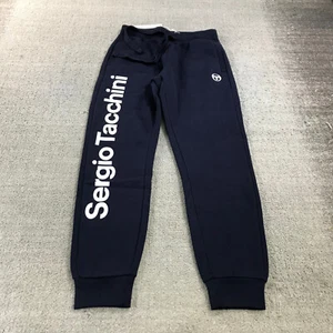 Sergio Tacchini Joggers Mens Small Nizard Sweatpants Blue White Spell Out Jogger - Picture 1 of 9