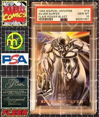 1994 Marvel Annual Flair - Power Blast - #14 Silver Surfer - PSA 10 GEM MINT - Image 1 of 4