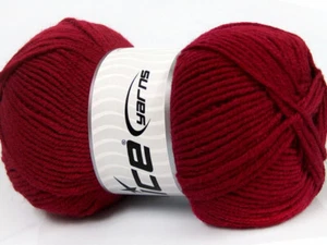 4-Skein Lot Favorite Wool Yarn 4x100g/210m Burgundy - Picture 1 of 4