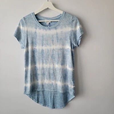 Market & Spruce Women's Juuna Hi Lo Knit Blue & White Top size xsp - Image 1 of 4