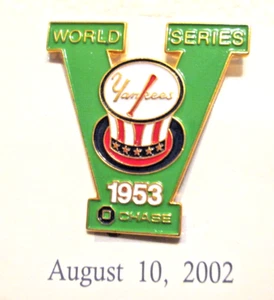 NEW YORK YANKEES August 2002 Promo Lapel Pin "1953 World Series" by Chase Bank - Picture 1 of 5