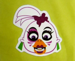 Adesivo lucido FNAF Five Nights at Freddys Glamrock Chica Head - Foto 1 di 2