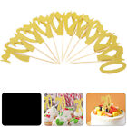  10 Pcs Cupcake Pick Gold Decor Fornite Decoration Birthday Top Hat