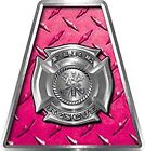 Firefighter Fire Helmet Tetrahedrons Set of 8 Pink Diamond Plate Maltese FF020