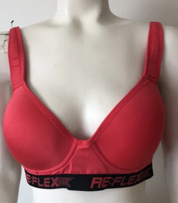 ReFlex 1X Bright Pink Bra Padded Adjustable Straps Stretch Band Workout New - Image 1 of 4