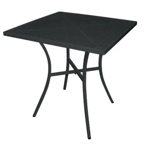 BOLERO BLACK STEEL PATTERNED SQUARE BISTRO TABLE 700MM GG706 - Picture 1 of 1