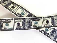 Billet de 100 dollars ruban Grosgrain 5/8" 7/8" 1,5" argent Benjamin Franklin