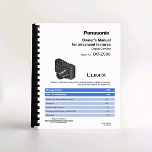 Owners Manual for Panasonic Lumix DC-ZS80 Camera - Picture 1 of 1