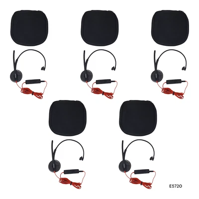 Plantronics C3215T Mono Headset W/detach C3200 USB Adapter & Case Lot of 5 E5720 - Image 1 of 4