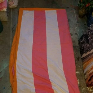 Land of Nod "Pink/Orange/White Stripes" Twin Quilt - Picture 1 of 6