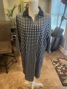 Draper James Lands Navy White Check Shift Dress Size 1X Preppy Casual Adorable - Picture 1 of 8