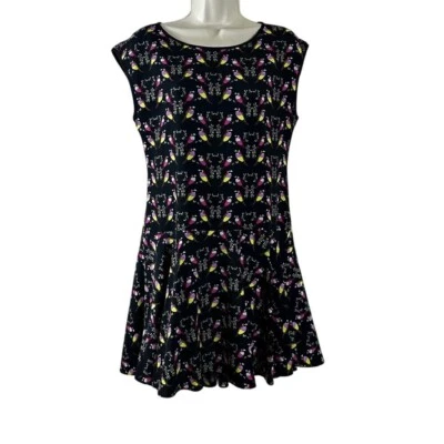 CeCe By Cynthia Steffe Women's Dress Black Bird Print Sleeves Less Mini Size 4 - Image 1 of 4