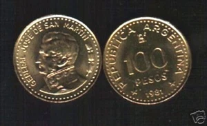 ARGENTINA 100 PESOS KM-85 1981 x 100 Pcs JOSE DE SAN MARTIN UNC COIN MONEY LOT - Picture 1 of 4