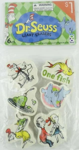 Juego de borradores coleccionables Dr. Seuss 2012 huevos verdes, un pez, sombrero de gato, Horton Who - Imagen 1 de 12