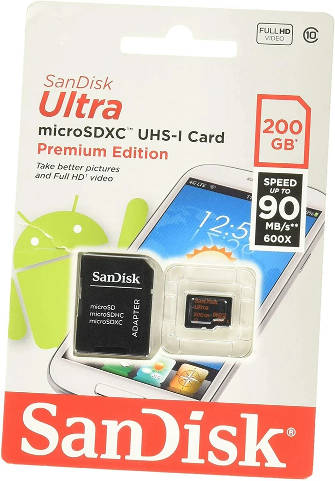 SanDisk Ultra 200GB Micro SDXC UHS-I U1 Card SDSDQUAN200GG4A - Image 1 of 1