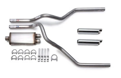Flow II Performance Dual Exhaust Kit Chrome Tip 99-06 Chevy Silverado GMC Sierra - Image 1 of 4