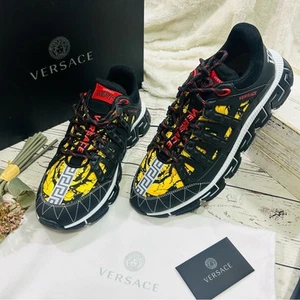 Versace Trigreca Low-Top Sneakers barroco print NEW in box men 46 13 USA - Picture 1 of 11