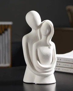HYFAN Love Statue Hugging Couple Ceramic Decor Romantic Ornament Figurine Gif... - Picture 1 of 6