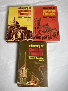 History of Christian Thought Justo Gonzalez 3 Vol HC Set With DJ Abingdon Press - Foto 1 di 19