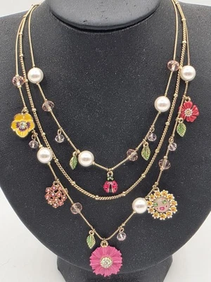 Collar de 3 hilos Betsey Johnson Garden Party Foto 1 de 4