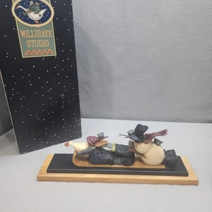 Williraye Studio Schneemann Gans Schlitten Figur skurrile Winterdeko - Bild 1 von 9