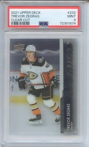 2021-22 UD Trevor Zegras Young Guns Clear Cut #232 PSA 9 MINT Rookie - Picture 1 of 2