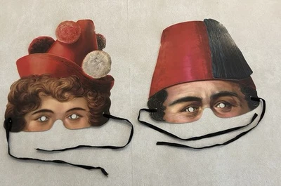 Vintage Genuine Victorian Mask Paper H&P England Spielzeugmuseum Leksaksmuseum - Image 1 of 4
