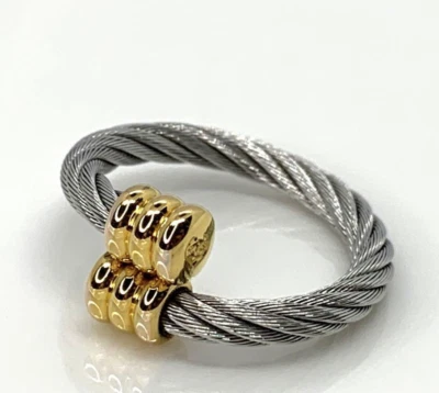 Anillo Philippe Charriol Diseño Cable Oro Plata Talla 56.5 EE. UU. 7.75 Usado Japón Foto 1 de 4