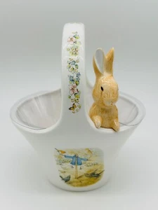Vintage Teleflora 1998 Peter Rabbit Beatrix Potter Basket Planter with Liner - Picture 1 of 9