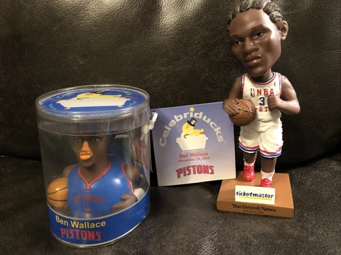 Detroit Pistons Ben Wallace #3 Ticketmaster Bobblehead/NEW NBA Celebriduck Cover