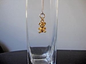 Vintage 70er Jahre 3D TEDDYBÄR GELBVERGOLDET STERLINGSILBER 925 CHARM/ANHÄNGER - Bild 1 von 7