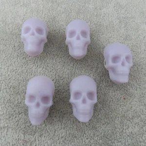PASTEL PURPLE SKULL Shoe Charms for Shoes Wristbands Set 5 Luxury Designer Goth - Picture 1 of 7