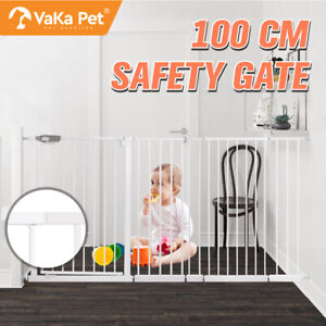 100cm Tall Baby Safety Security Gate Pet Dog Stair Barrier Cat Door Adjustable