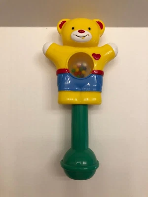 Vintage Red Box Toys Yellow Bear Baby Rattle No. 23147 — 第 1/4 张图片