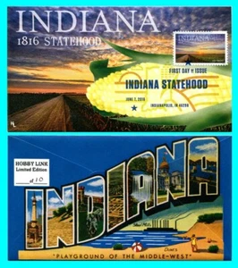 Indiana Statehood First Day Cover with Color Cancel Type 2 - Picture 1 of 1
